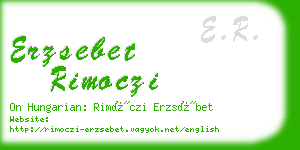 erzsebet rimoczi business card